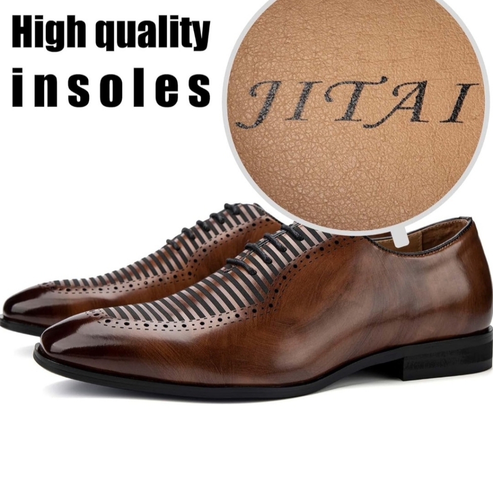 Tai Men's Brown Leather Dress Shoes Sz 12